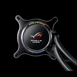 Asus CPU Water Cooler - ROG RYUO 120 (All-in-One, Aura Sync RGB, OLED Display, 37,6dB; 2500 RPM; 1x12cm, fekete) PC