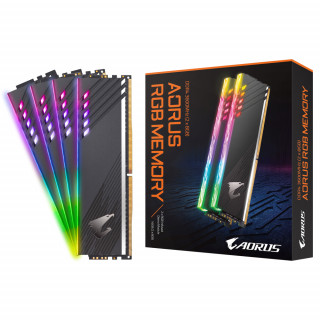 Gigabyte Memória Desktop - 16GB Kit DDR4 AORUS RGB (2x8GB, 3600Mhz, hűtőbordás, With Demo Kit) PC