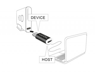 DeLock Adapter USB 2.0 Micro-B female > USB Type-C 2.0 male Black PC