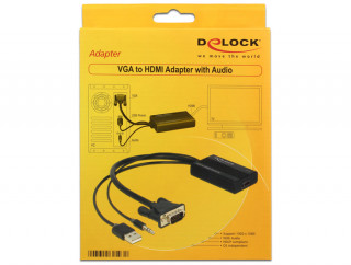 DeLock VGA to HDMI Adapter with Audio PC