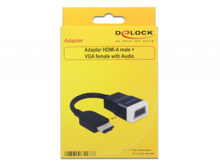 DeLock Adapter HDMI-A male > VGA female with Audio PC