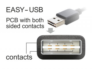 Delock Easy-USB -> USB A M/F adapter fel/le 90°-os fekete PC