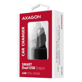 AXAGON PWC-5V5 2.4A + 2.4A Car Charger Black PC