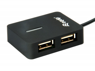 Equip-Life USB Hub - 128952 (4 Port, USB2.0, USB tápellátás, kompakt dizájn, fekete) PC