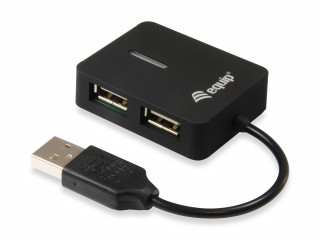 Equip-Life USB Hub - 128952 (4 Port, USB2.0, USB tápellátás, kompakt dizájn, fekete) PC