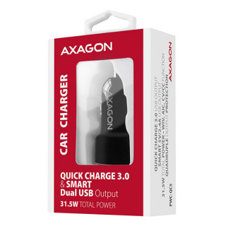 AXAGON PWC-QC5 QC3.0 + 2.4A Car Charger Black PC