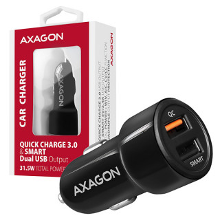 AXAGON PWC-QC5 QC3.0 + 2.4A Car Charger Black PC