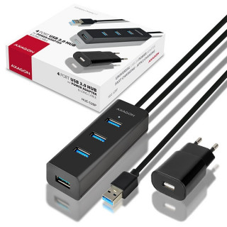 HUB Axagon HUE-S2BP 4-port [USB3.0] - Fekete PC