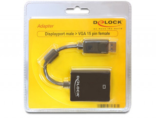 Delock Displayport 1.2 male -> VGA - Fekete PC