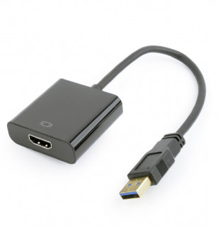 Gembird USB 3.0 A -> HDMI M/F adapter 0.2m fekete PC