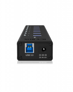 HUB Raidsonic IB-AC618 7-port - Fekete [USB3.0] PC