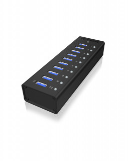 HUB Raidsonic 10-port + USB töltő port 5V, 2.4A [USB3.0, Külső táp] PC