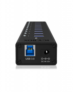 HUB Raidsonic 10-port + USB töltő port 5V, 2.4A [USB3.0, Külső táp] PC