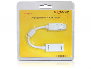 Delock Displayport 1.1 male -> HDMI female passzív - Fehér PC