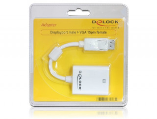 DeLock Adapter Displayport 1.2 male > VGA female White PC