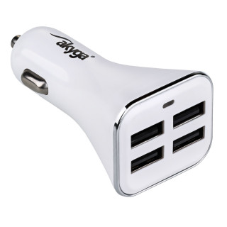 Akyga AK-CH-09 USB Adapter 12-24V/5V/6,8A 4USB White PC