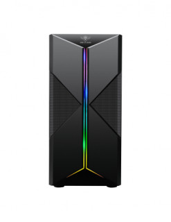 Spirit of Gamer Számítógépház - CLONE 3 RGB (fekete, ablakos, 8x12cm ventilátor, alsó táp,  ATX, 1xUSB3.0, 2xUSB2.0) PC