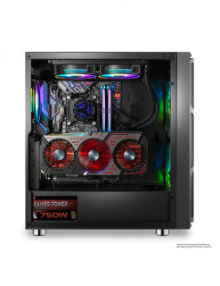 Spirit of Gamer Számítógépház - GHOST 5 RGB (fekete, ablakos, 2x20cm, 4x12cm ventilátor, ATX, mATX, 2xUSB3.0, 1xUSB2.0) PC