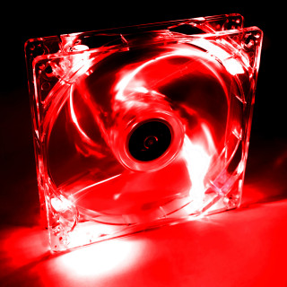 Akyga 120mm - Piros led, átlátszó PC