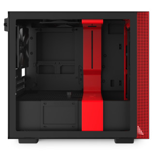 NZXT H210 Tempered Glass Matte Black/Red PC