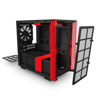 NZXT H210 Tempered Glass Matte Black/Red PC