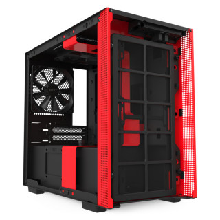 NZXT H210 Tempered Glass Matte Black/Red PC