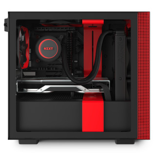 NZXT H210 Tempered Glass Matte Black/Red PC