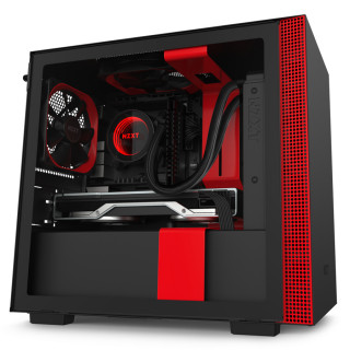 NZXT H210 Tempered Glass Matte Black/Red PC