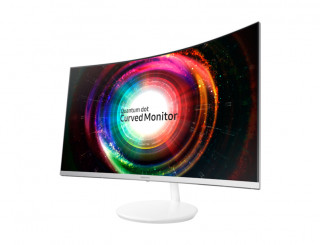 Samsung 27" C27H711QEU QLED WQHD HDMI Mini-Display port ívelt kijelzős fehér-ezüst monitor PC