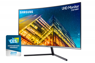 Samsung 31,5" U32R590C LED 4K HDMI Display port ívelt kijelzős kékes sötétszürke monitor PC