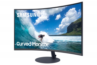 Samsung 27" C27T550FDU LED HDMI Display port ívelt kijelzős kékes sötétszürke monitor PC