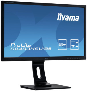 iiyama ProLite B2483HSU-B5 számítógép monitor 61 cm (24") 1920 x 1080 pixelek Full HD LED Fekete PC