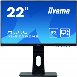 Monitor Iiyama XUB2292HS-B1 21.5inch, IPS, Full HD, HDMI/DP, speakers PC