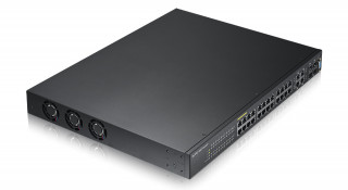 ZyXEL GS2210-24HP 28port GbE LAN L2+ menedzselhető PoE switch (375W) PC