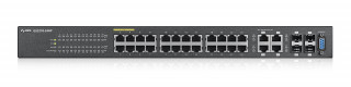 ZyXEL GS2210-24HP 28port GbE LAN L2+ menedzselhető PoE switch (375W) PC