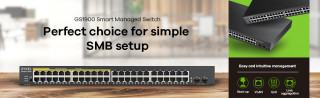 ZyXEL GS1900-48HP 48port GbE LAN smart menedzselhető PoE switch PC