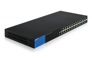 Linksys SMB LGS528P 24port POE+ GbE LAN 2port GbE LAN és 2port GbE combo RJ45/SFP L2 menedzselhető Switch PC