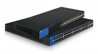 Linksys SMB LGS528P 24port POE+ GbE LAN 2port GbE LAN és 2port GbE combo RJ45/SFP L2 menedzselhető Switch PC