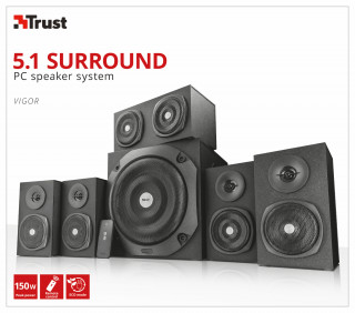 Trust 22236 Vigor 5.1 Surround Speaker System for pc - black PC