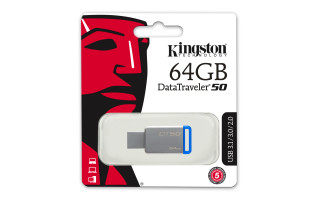 Kingston 64GB USB3.0 Ezüst-Kék (DT50/64GB) Flash Drive PC