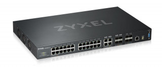 ZyXEL XGS4600-32 24port GbE LAN 4port GbE combo SFP/RJ45 4port 10GbE SFP+ L2+ L3+ menedzselhető, stackelhető switch PC