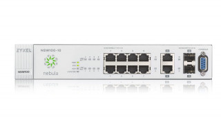 ZyXEL NSW100-10P 8port GbE LAN (180W) PoE 2port GbE SFP L2 cloud menedzselhető switch PC