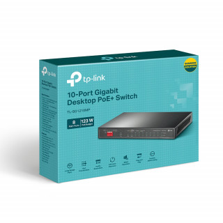 TP-Link Switch  PoE - TL-SG1210P (10 port 1Gbps; 8x at/af PoE port; 63W; 1x SFP) PC