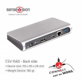 HDD-DOCK USB Club 3D USB Type C 3.1 GEN 1 MST SINGLE 4K30HZ DUAL 1200p TÖLTŐ DOKKOLÓ 60W PC