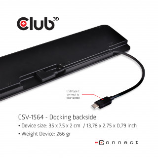 HDD-DOCK USB Club 3D USB TYPE C3.2 GEN 1 TRIPLE DISPLAY DYNAMIC PD TÖLTŐ 60W-100W PC