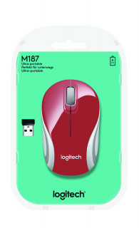 Logitech M187 wless piros notebook egér PC