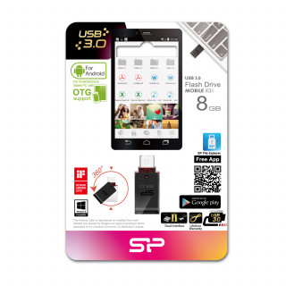 Silicon Power Mobile X31 OTG+USB 8GB [USB2.0] - Fekete PC