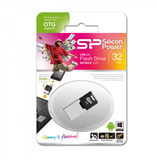 Silicon Power SP008GBUF2X20V1K USB flash meghajtó 8 GB USB Type-A / Micro-USB 2.0 Fekete PC