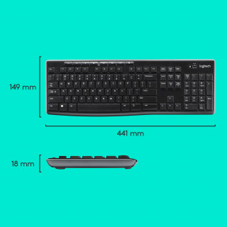 KBM Logitech MK270 (ENG, Vez.nélküli) - Fekete PC