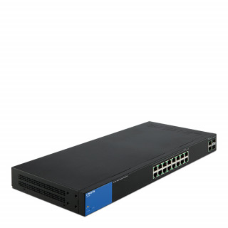 Linksys SMB LGS318P 16port (+2 combo RJ45/SFP) POE+ GbE LAN Smart menedzselhető Switch PC